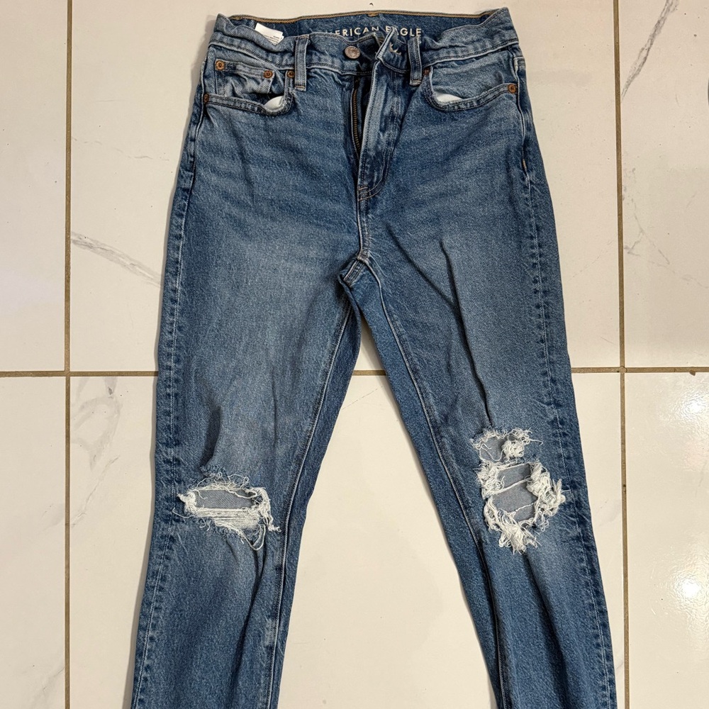 American Eagle Outfitters Blue Distressed Jeans